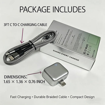 Smart Auto Disconnect Charger with USB-C Cable, 140W Auto Shut Off Phone Charger, PD3.1 Passthrough, Dual-Mode, Full Charge Disconnector for Phones, Laptops and Tablets and More
