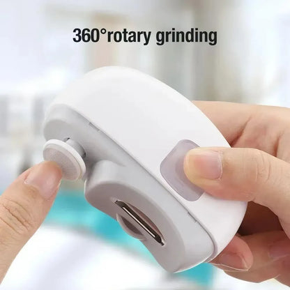 Electric Nail Clipper Automatic Nail Trimmer with LED Light, 2 Speed Rechargeable Nail File, 2-in-1 Safe Nail Cutter for Kids, Elderly, Adults & Caregivers Portable Manicure Tool