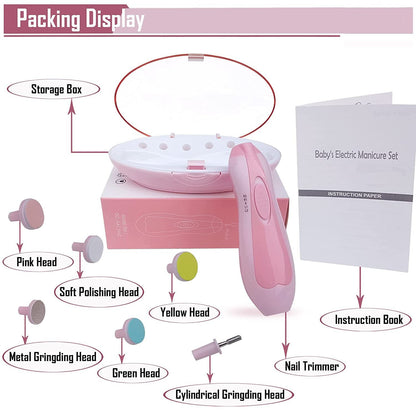Electric Baby Nail Trimmer – 6-in-1 Gentle Nail File