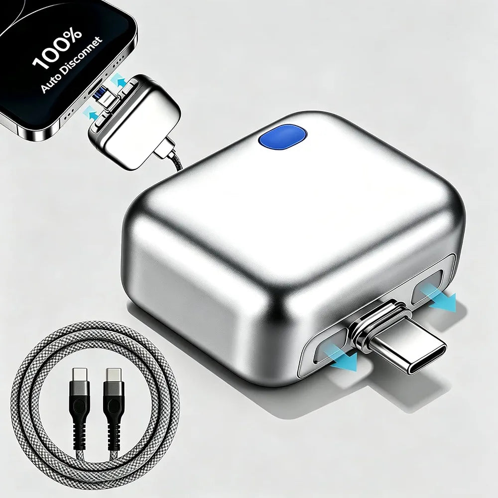 Smart Auto Disconnect Charger with USB-C Cable, 140W Auto Shut Off Phone Charger, PD3.1 Passthrough, Dual-Mode, Full Charge Disconnector for Phones, Laptops and Tablets and More