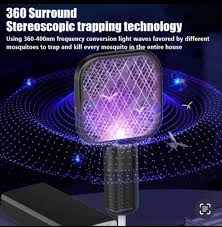 Mini USB Rechargeable Mosquito Racket – 2-in-1 Handheld Fly Zapper & UV Trap