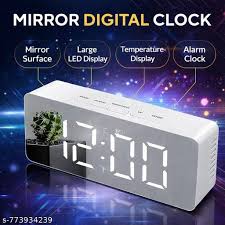 Minimalist LED Mirror Digital Alarm Clock